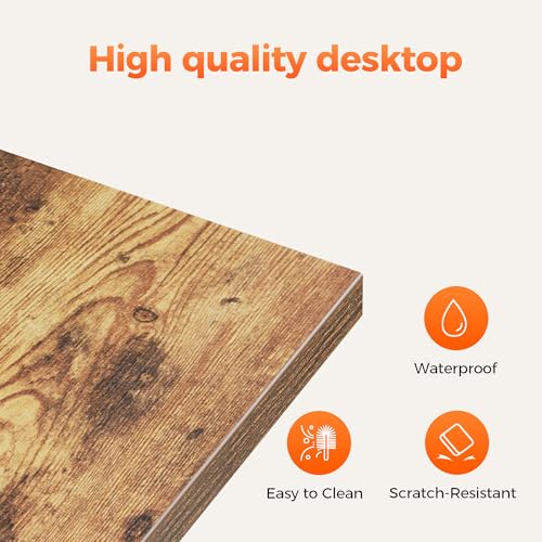 Mericonia 50 inch Large L Shaped Desk, Simple Corner Gaming Desk with CPU Stand & Hooks, Computer Desk for Home, Bedroom & Office Workspace, Dark Brown Mericonia