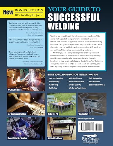 Farm and Workshop Welding, Third Revised Edition: Everything You Need to Know to Weld, Cut, and Shape Metal (Fox Chapel Publishing) Learn and Avoid Common Mistakes with Over 400 Step-by-Step Photos Fox Chapel Publishing