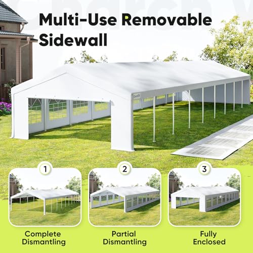 Quictent 20x60 Heavy Duty Party Tent for Parties Outdoor Large Canopy Wedding Event Shelter Wedding Tents for Parties with Storage Bags(Church) Quictent