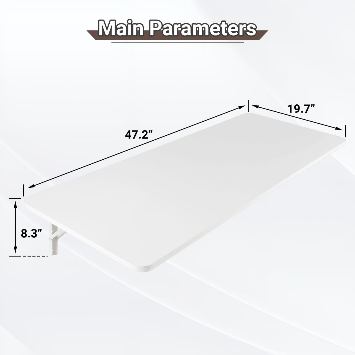Neoaider Wall Mounted Folding Table 47.2”L x 19.7”W, Laundry Folding Table with Heavy Duty Metal Collapsible Shelf Brackets, 220 LBS Capacity, Wall Mounted Desk Fold Down for Small Spaces Neoaider