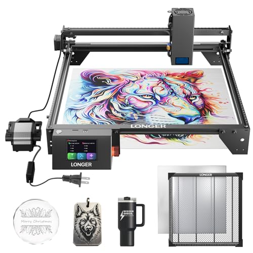 Longer RAY5 20W Laser Engraver with Air Pump and 17.3"x 17.3" Honeycomb Working Table, DIY Laser Engraver for Wood and Metal, Paper, Acrylic, Glass, Leather Longer