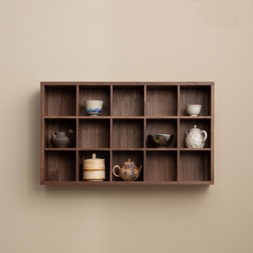 YWSXHS Wall Mounted Decor Display Case, Solid Wood Display Stand, Wood Knick Knack Floating Shelf, for Collectible Figurines, Trinkets, Curios, Succulents YWSXHS