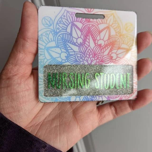 1/8" DIY RN Acrylic Badge Buddy Blanks,Set of 10 Horizontal & Horizontal Sublimation Badge Blank, Acrylic Medical Badge Decoration (White) MEYA