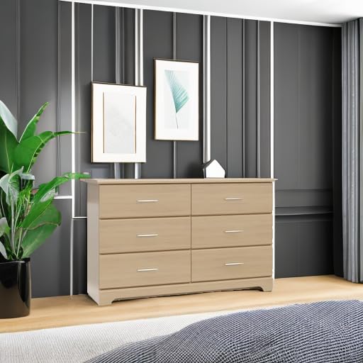 Storkcraft Brookside 6 Drawer Double Dresser (Driftwood) – Dresser For Nursery, 6 Drawer Dresser, Kids Dresser, Nursery Dresser Drawer Organizer, Chest of Drawers Stork Craft