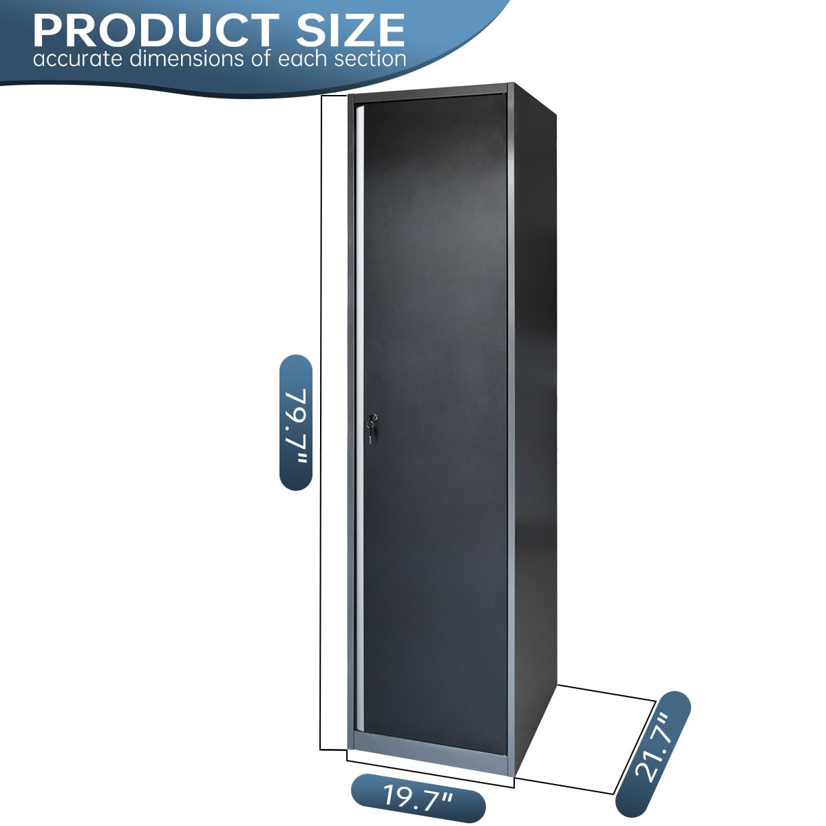 JZD Metal Locker for Storage, Steel Wardrobe with Lock for Sports, Home, Employees, Office, Mudroom, Garage, Grey JZD