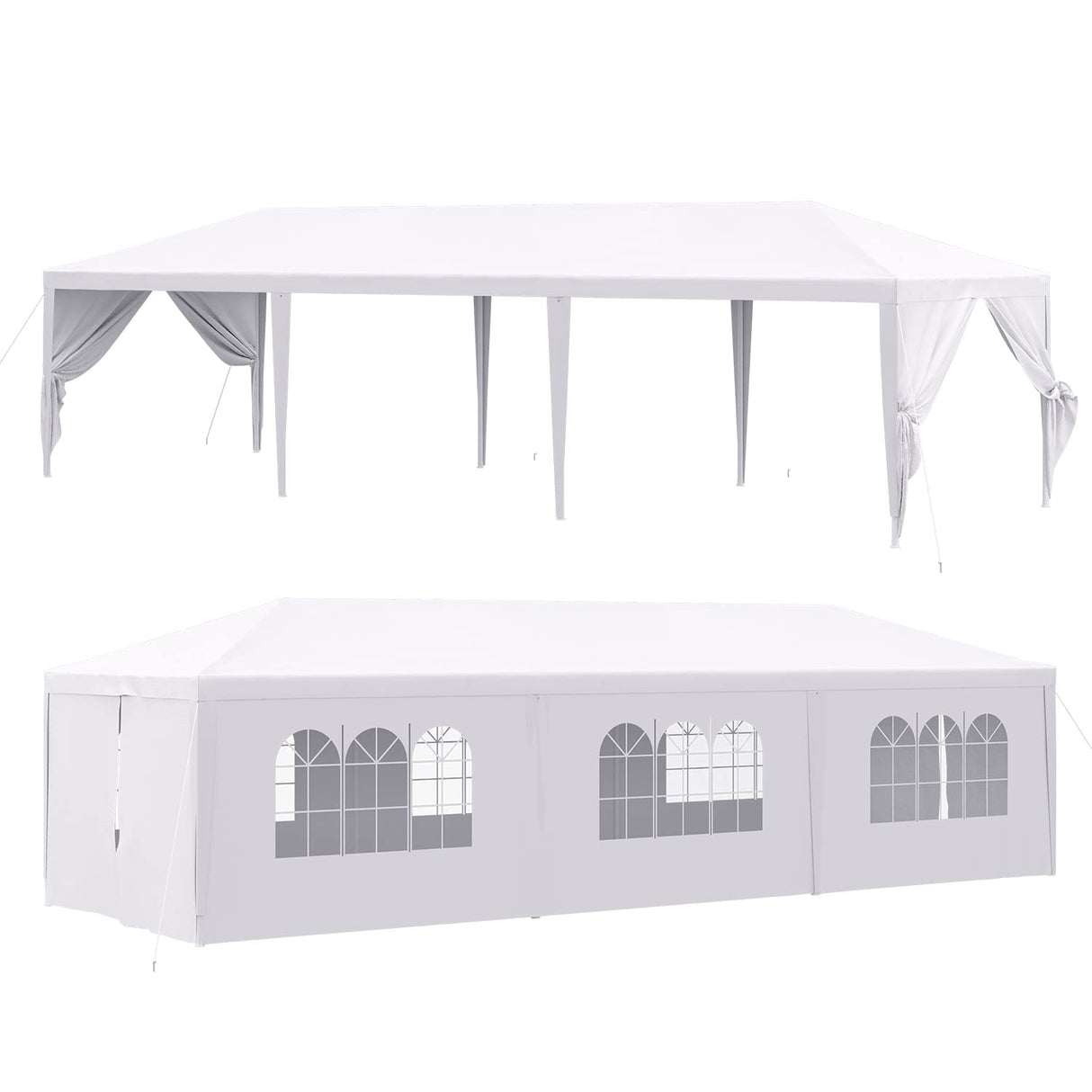 Devoko 10'x30' Outdoor Party Tent, Heavy Duty Canopy Event Wedding Tent for Parties Backyard Patio, White Devoko