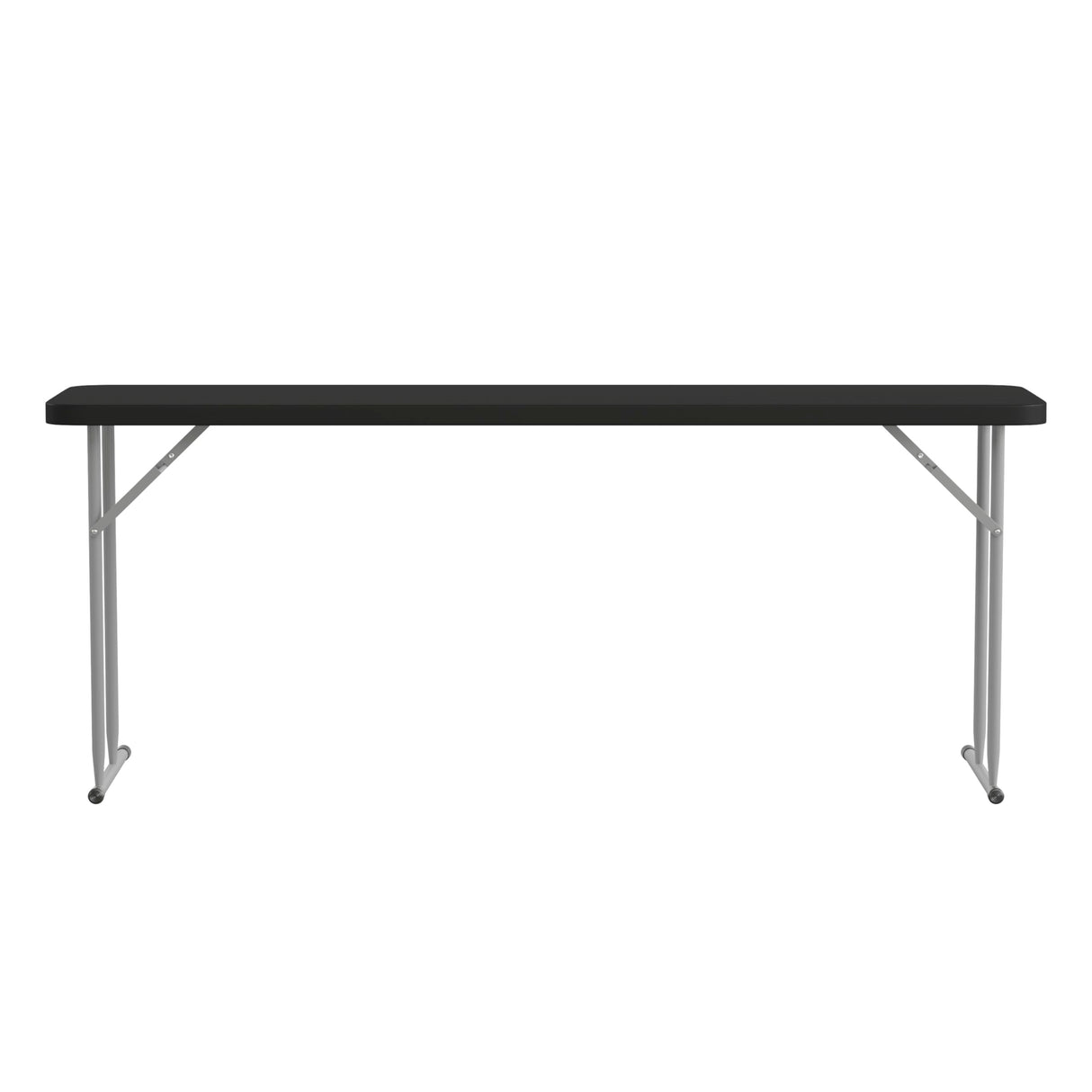 Flash Furniture Kathryn 6' Plastic Folding Training and Event Table, Rectangular Folding Training Table with 220-lb. Static Weight Capacity, Black Flash Furniture