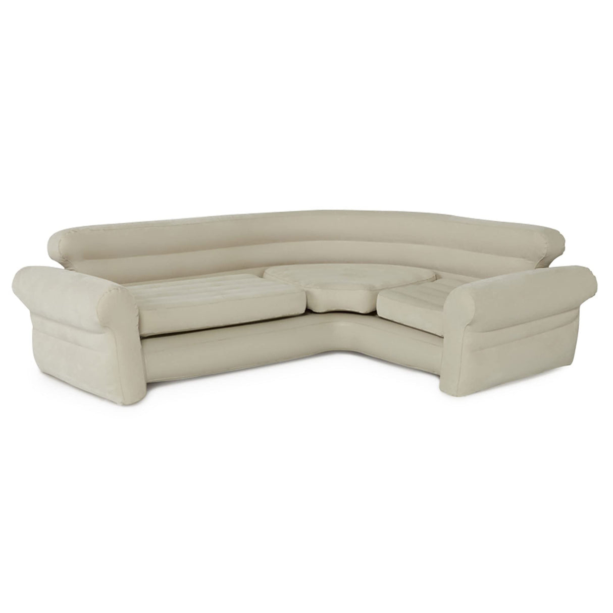Intex 68575EP Inflatable Corner Sofa: L-Shaped – Indoor Use – 2-in-1 Valve – 880lb Weight Capacity – 101” x 80” x 30” Intex