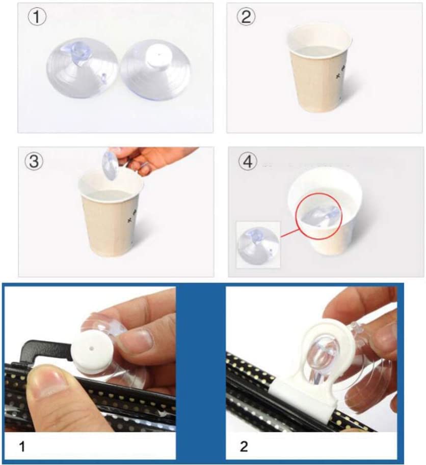 Blackout Blind Curtains with Suction Cups for Windows No Drill Cordless Blinds Temporary Portable Roller Shades UV Protection Window Shades for Home,Office,Bedroom,Door,Blackout (23''W x49''H, Black) Wakauto