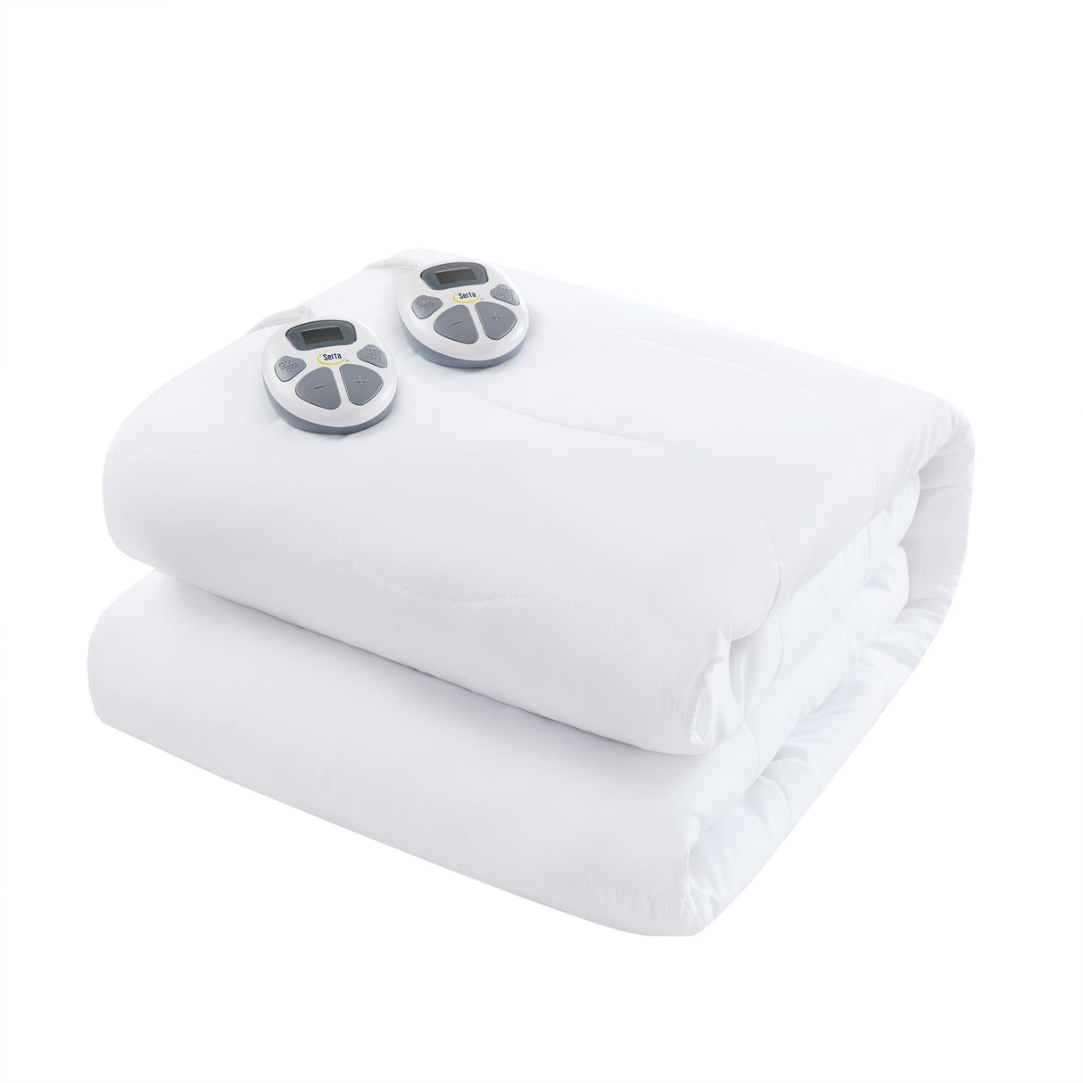 Serta Heated Mattress Pad King Size - Electric Mattress Pad, 10 Heat Setting Controller, Auto Shut Off Timer, Deep Elastic Pocket, Up to 17" Mattress, ETL Certified, Machine Wash, King, White Serta