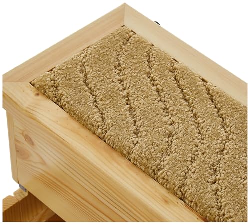 TRIXIE Indoor Wooden 3-Step Pet Stairs with Storage Compartments for Pet Toys, Natural TRIXIE