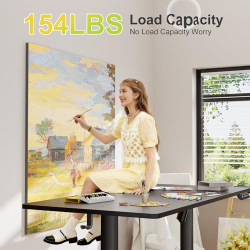 Furmax Electric Standing Desk, 45 x 24 Inches Sit Stand up Desk, Sit Stand Height Adjustable Home Office Desk with 4 Height Position Memory - with Splice Board (Black, 45) Furmax