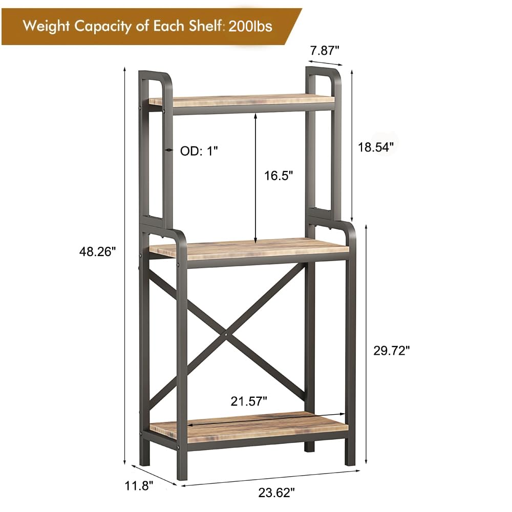 KaKaBB 5-10 Gallon Fish Tank Stand, Upgrade Heavy Duty Aquarium Stand with 3-tier Storage Shelf Fits Turtle Tank, Reptile Tank (BLACK) KaKaBB