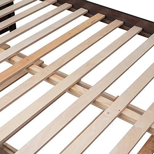 Harper & Bright Designs Espresso Twin Over Full Bunk Bed with Trundle and Storage Drawers Harper & Bright Designs