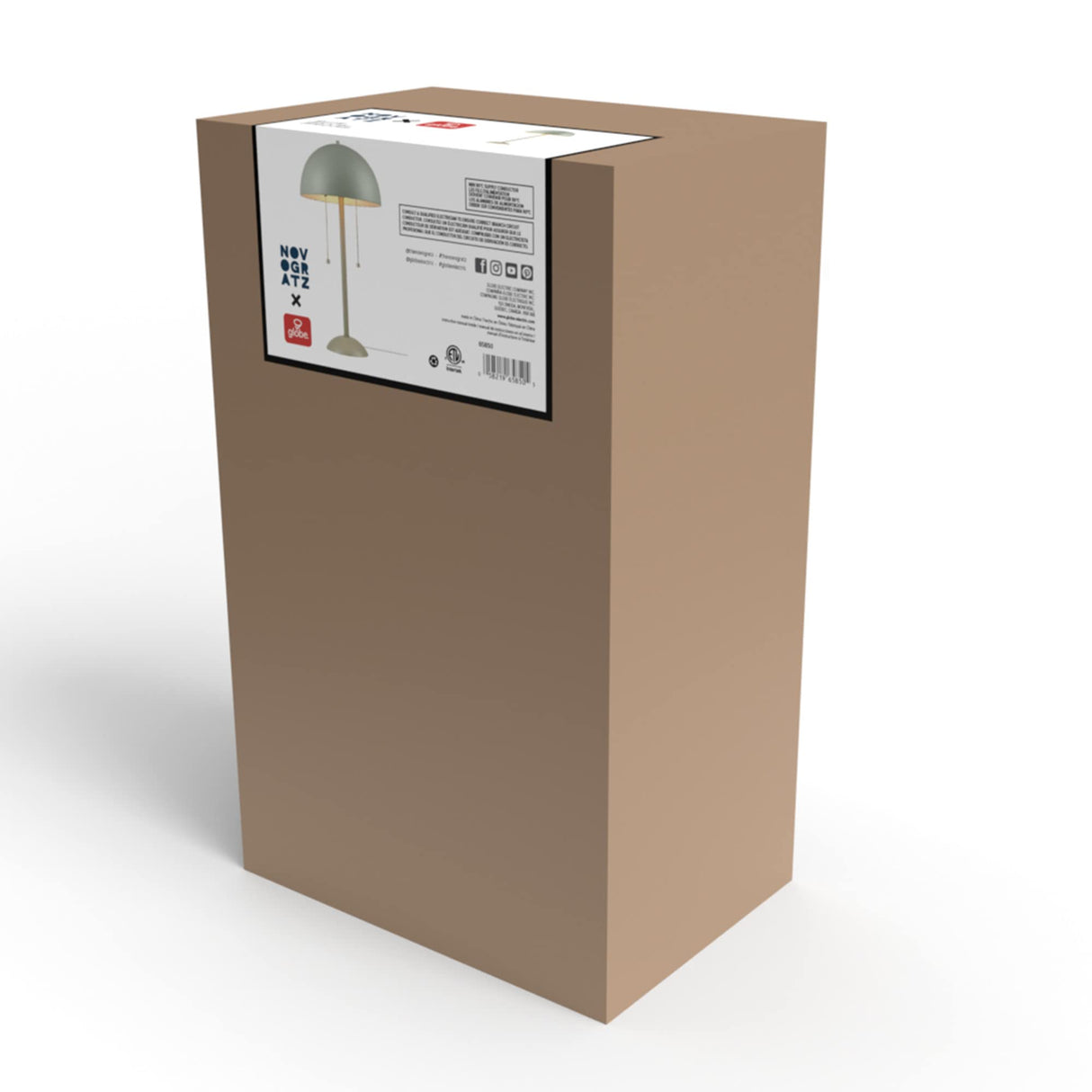 Globe Electric Novogratz x 65850 Haydel 21" 2-Light Table Lamp, Sage Green, Double On/Off Pull Chain Globe Electric