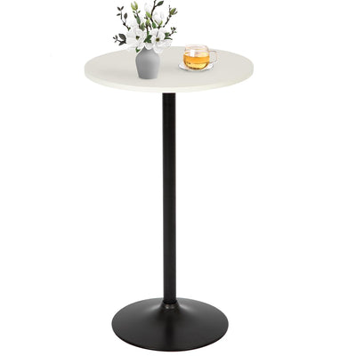 Pazidom Round Bar Table 40" Height Modern High Top Pub Table with Solid Top & Sturdy Metal Base, Cocktail Table for Bistro, Home, Kitchen or Dining Room, White