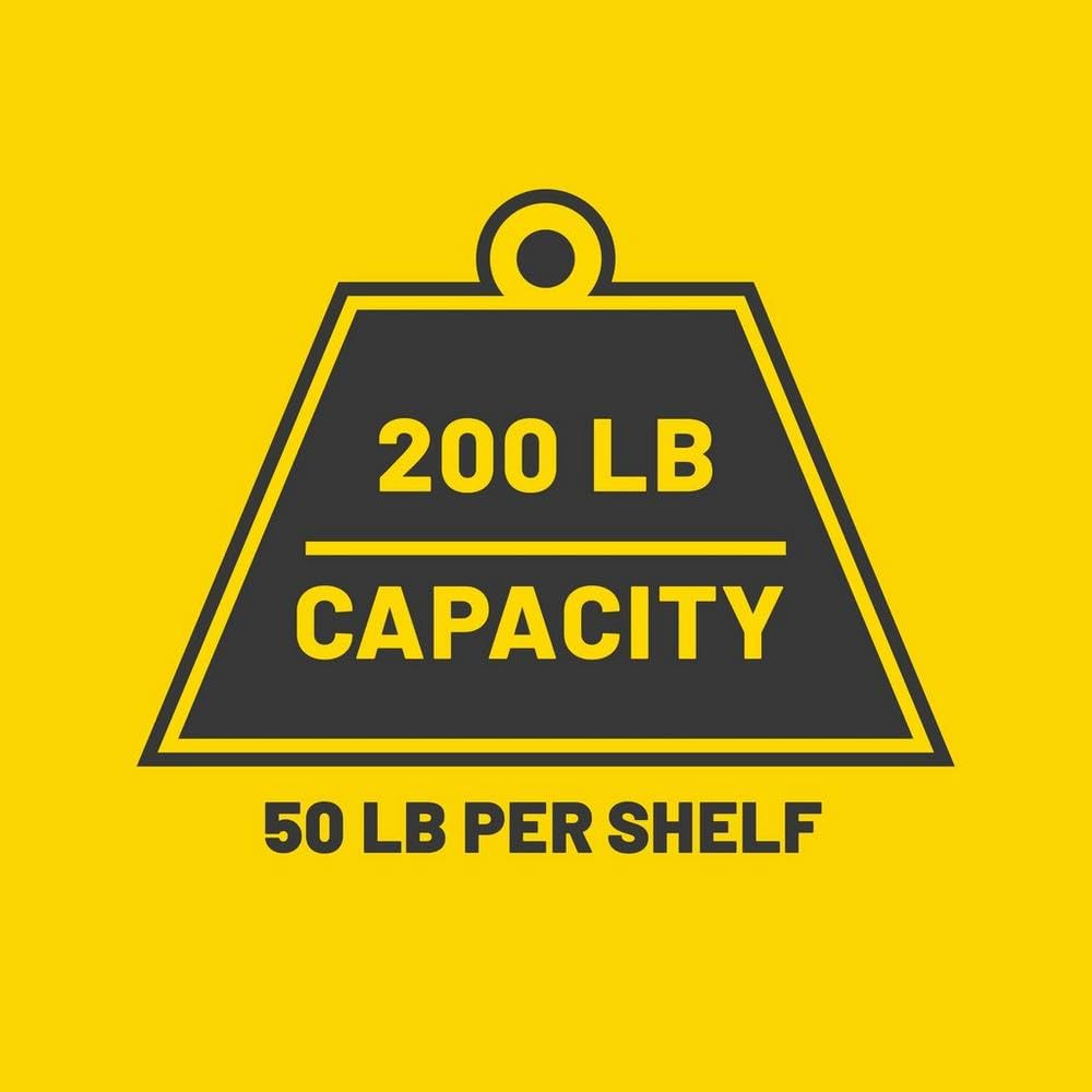 Plano 4-Shelf Standard Duty Plastic Storage Shelves, 48” x 21” x 14”, 200lb Capacity, Pantry, Office, Closet and Garage Shelves, Easy to Assemble, Durable Plastic Shelving Unit Plano