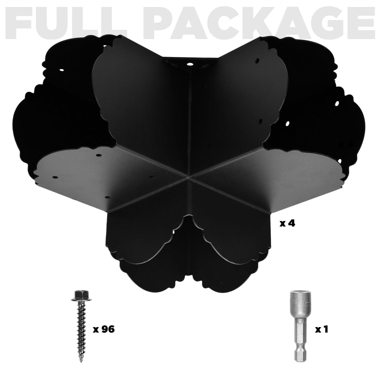 Pergola Bracket, 3-Way Pergola Right Angle Bracket, Raised Wood Bracket for 6"x6" (Inner Dimensions: 5.5"x5.5") Wooden Beam, Pergola, Garden, Gazebo,... TPHUC