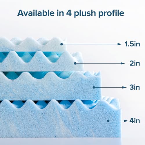 ZINUS 1.5 Inch Swirl Gel Cooling Memory Foam Mattress Topper, Smaller, More Convenient WonderBox Packaging, Cooling, Airflow Design, CertiPUR-US Certified, Full Zinus
