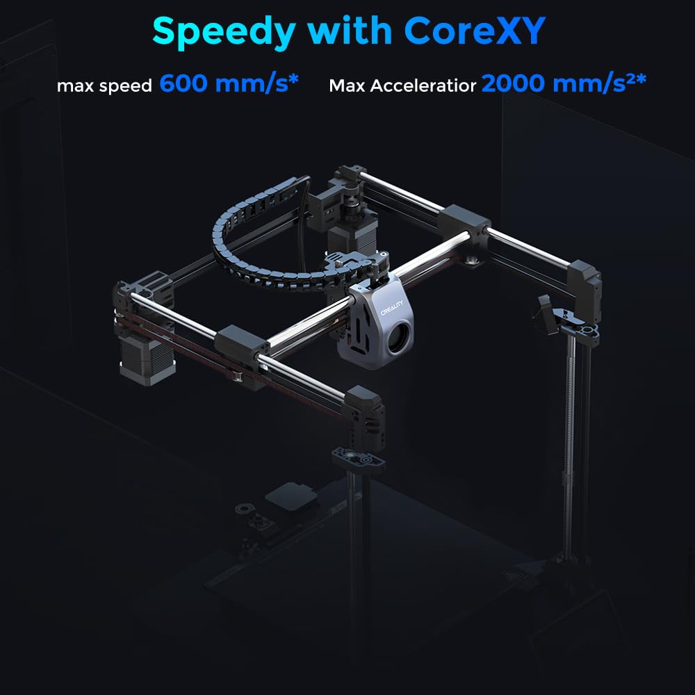 Creality K1 SE 3D Printer, with 600 mm/s Printing Speed CoreXY Auto Leveling and Z-Offset, 300℃ Dual-Gear Direct Extruder Full Metal Die Cast Solid Frame Printing Size 8.66x8.66x9.84 inch Comgrow