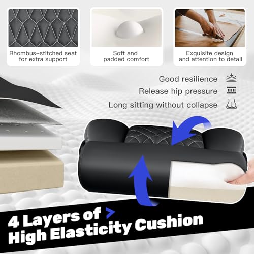 High Back Executive Office Chair - Ergonomic Computer Desk with Rocking Function, Leather Managerial with Adjustable Flip-Up Armrests and Lumbar Support BestGlory