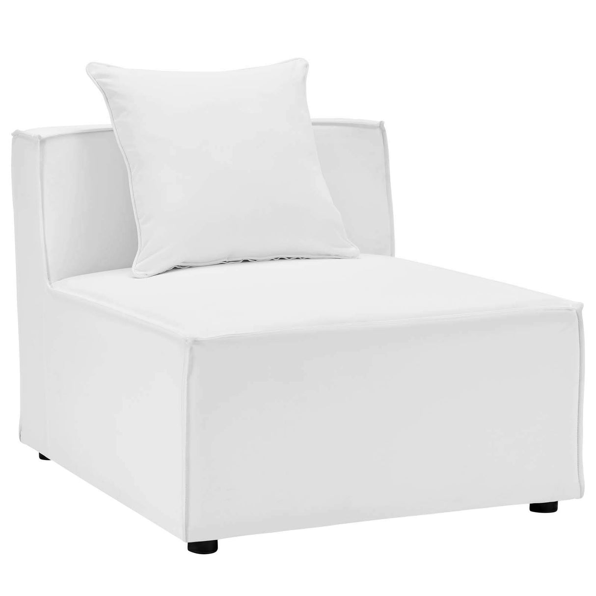 Modway EEI-4381-WHI Saybrook Patio Upholstered 4-Piece Sectional Sofa in White Modway