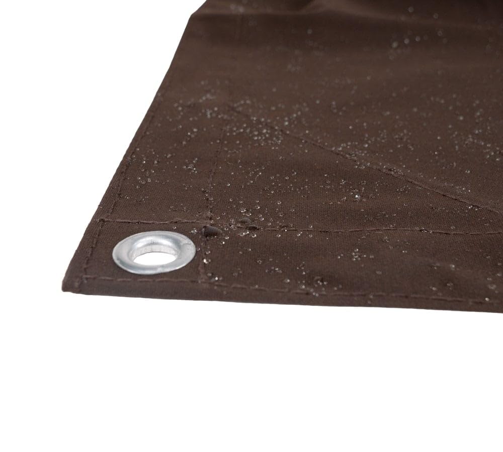 Mytee Products 20' x 40' Dark Brown 12oz Canvas Tarp with Grommets - Water Resistant - Heavy Duty Canvas Tarps - Multipurpose Tarpaulin Cover for Canopy Tent, Roof, Camping, Semi Trucks & Cargo Mytee Products