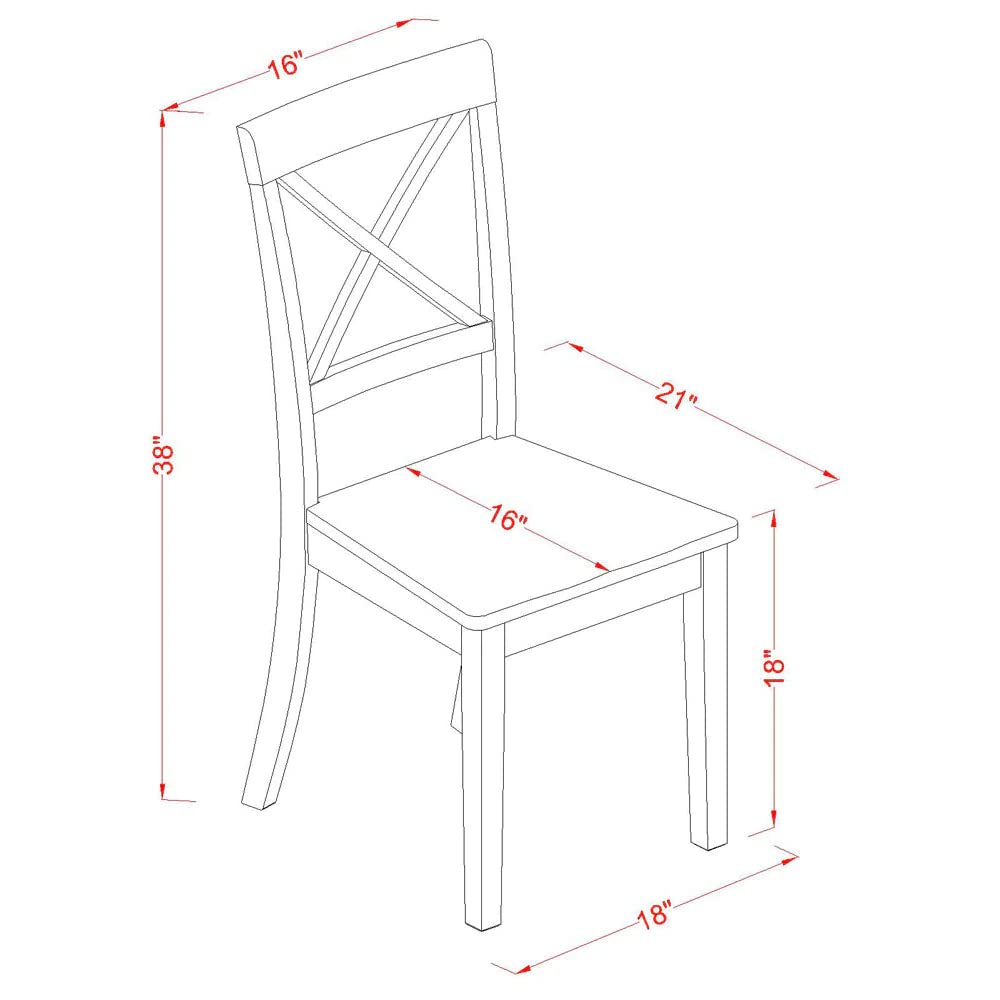 East West Furniture DLBO3-OAK-W 3 Piece Dining Set Contains a Round Dining Room Table with Dropleaf and 2 Wood Seat Chairs, 42x42 Inch, Oak East West Furniture