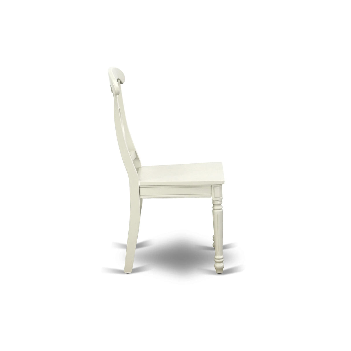 East West Furniture KEC-LWH-W Kenley Dinette Chairs - Napoleon Back Solid Wood Seat Kitchen Chairs, Set of 2, Linen White East West Furniture