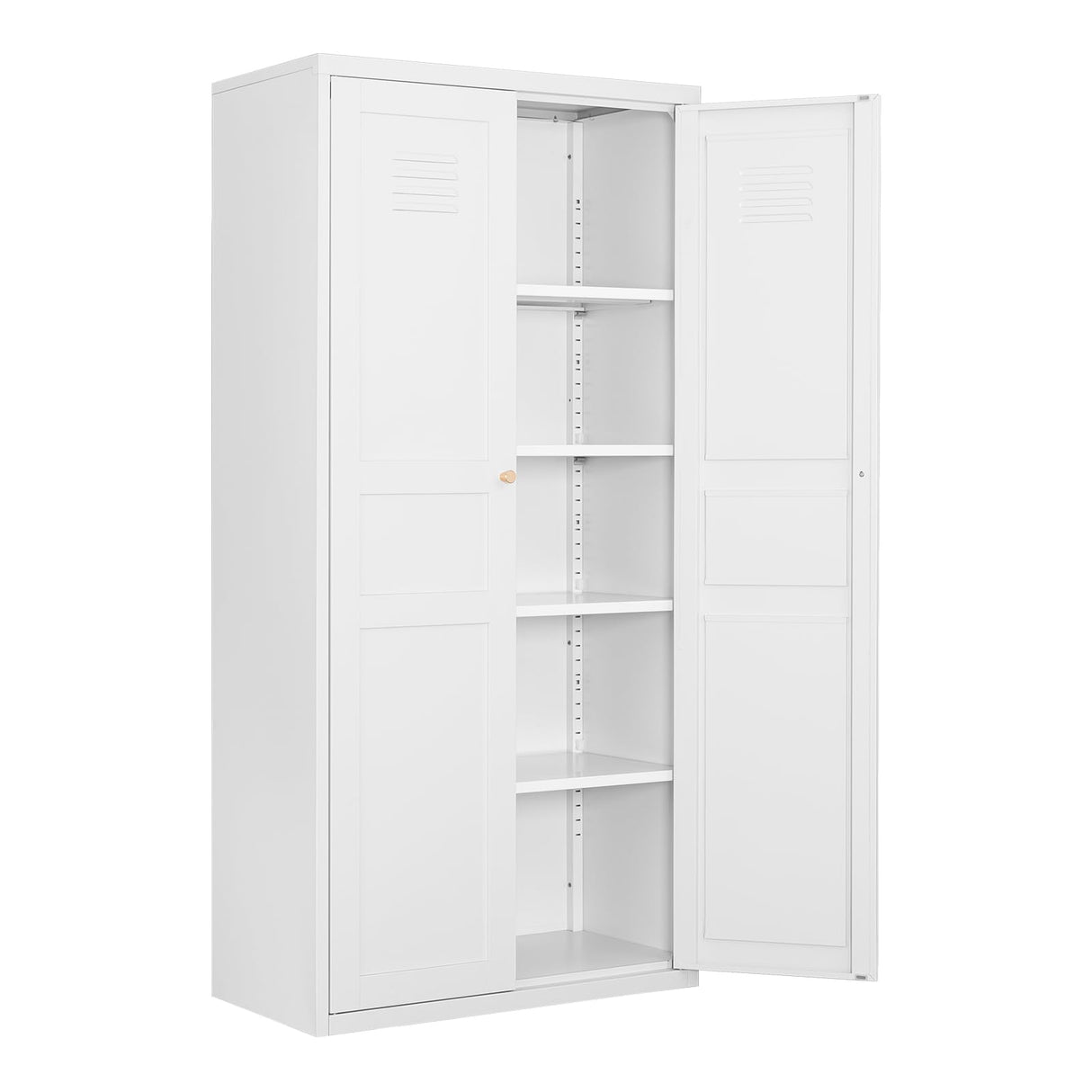 Fesbos Metal Storage Cabinet-71” Tall Steel File Cabinets with Doors and 5 Adjustable Shelves-White Steel Storage Cabinet for Home,Kitchen, School, Office, Garage Fesbos