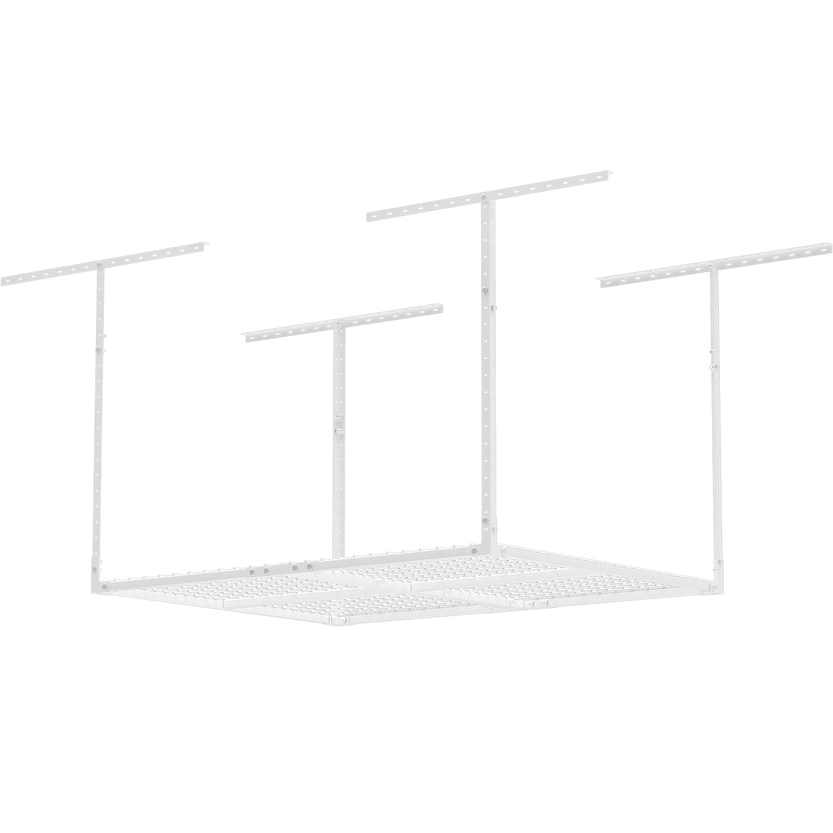 Soywey 3 x 4FT Overhead Garage Storage Rack,Adjustable Ceiling Storage Racks,Garage Shelving Heavy Duty Storage Organizer System,Load 400LBS Weight(White) Soywey