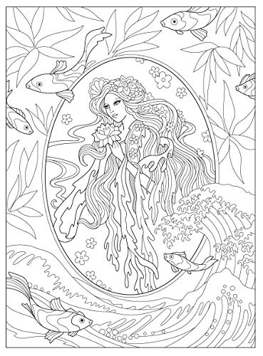 Creative Haven Magnificent Mermaids Coloring Book (Adult Coloring Books: Fantasy) Dover Publications