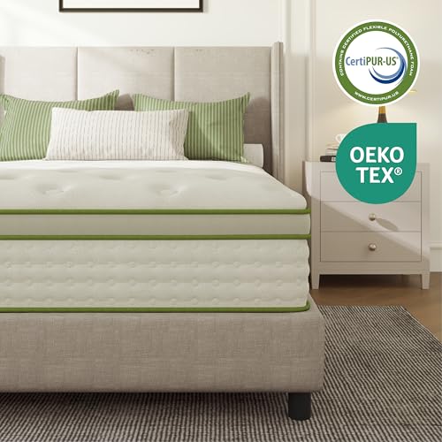 Emerspring Full Size Mattress 14 Inch Hybrid Memory Foam Mattress in a Box with Individual Pocket Innerspring for Motion Isolation & Pressure Relief, Edge Support, Medium Firm Emerspring