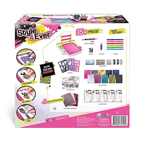 Canal Toys Style 4 Ever Fashion Design Studio, Design your own Fashions, Design Sheets with Stencils, Stickers, and Fabrics, Add Colors, Patterns, and Textures, All Organized in the Stylish Studio Canal Toys