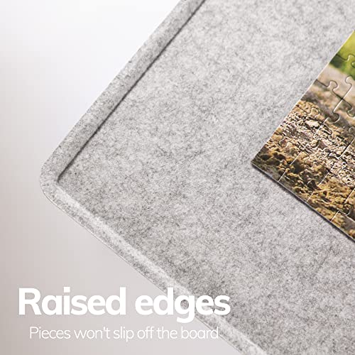 1000 Piece Jigsaw Puzzle Boards Portable, Puzzle Mat with Cover, Lightweight Puzzle Tray Storage System, Felt Puzzle Table Top by Coobe (Gray) Coobe