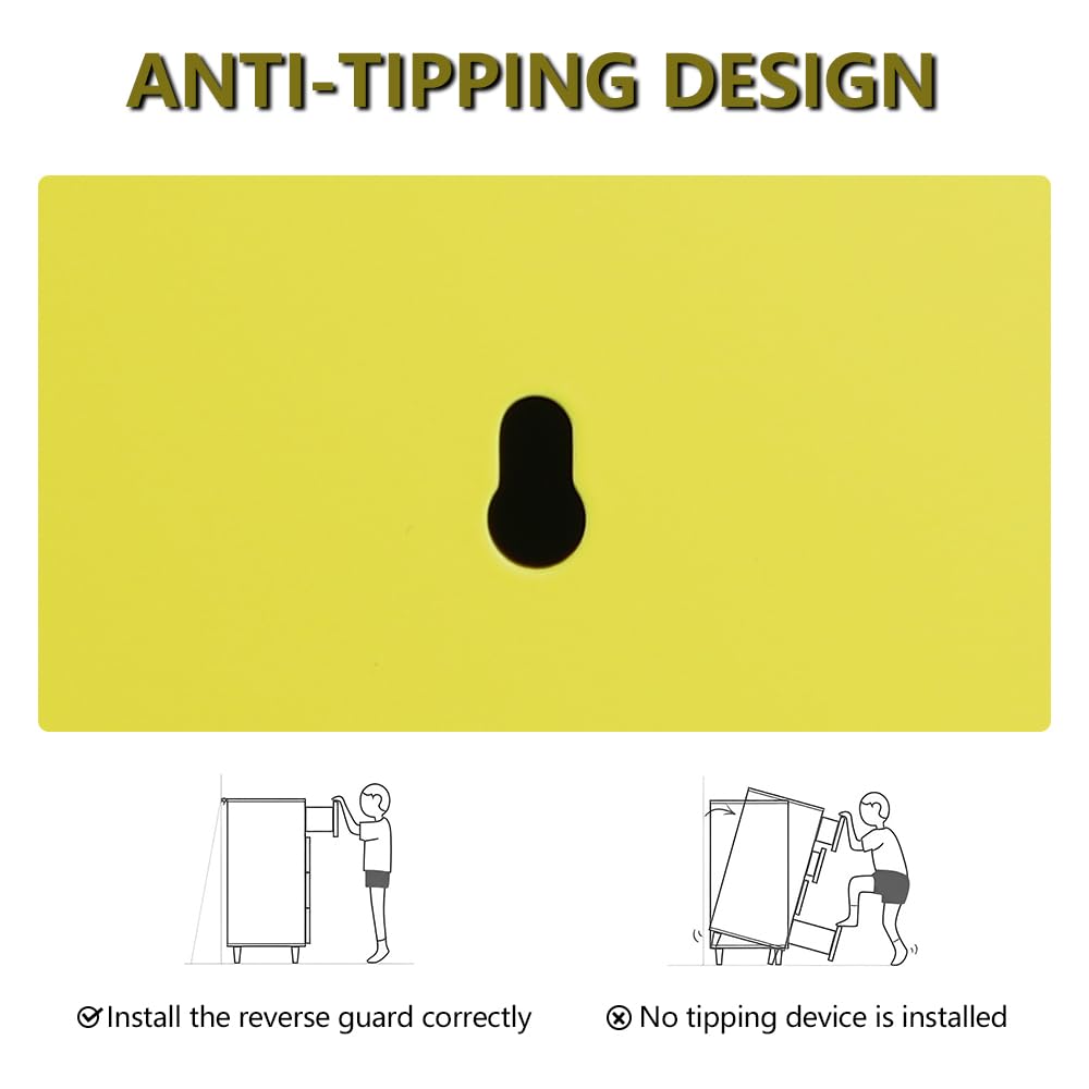 DAYTOYS Metal Srorsge Cabinet for Kids Bedroom, School Classroom,Office, Home-Kids Lockers Cabinet with 2 Shelves and Hanging Rod-Stackable Steel Storage Cabinet for Home (Yellow) DAYTOYS