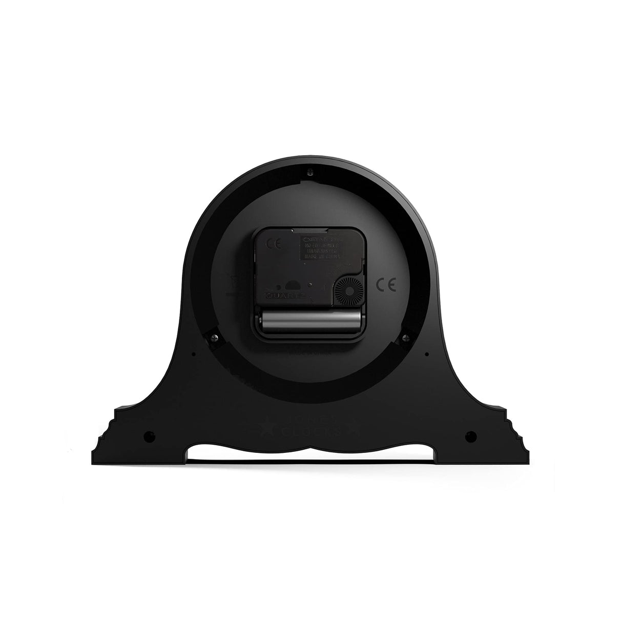 JONES CLOCKS® Speakeasy Mantel Clock | Classic Napoleon’s hat Design | Black | Contemporary Classic Style for Desk, Table, Shelf or Bedside JONES CLOCKS