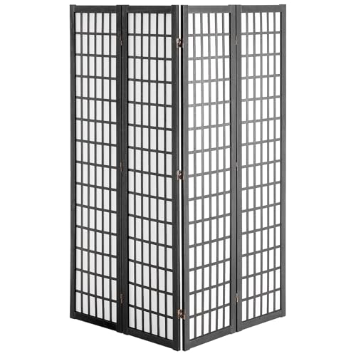 VEVOR Room Divider, 4 Panel Japanese Room Divider, Wood Folding Privacy Screen Indoor, Japanese Partition Dividers Portable Decoration Screens, for Room Separation Home Office Restaurant & Bedroom VEVOR