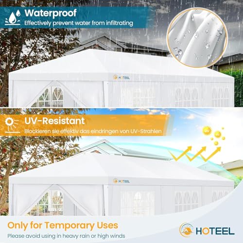 HOTEEL 10x30 Party Tent with 8 Removable Sidewalls for Parties, Weddings, BBQ, Baby Shower, Waterproof Outdoor Event Canopy, Patio Camping Gazebo, Carpas para Fiestas, White Hoteel