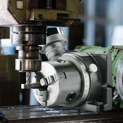 VEVOR Rotary Table for Milling Machines, 4''/ 100 mm, Horizontal Vertical Model Precision Milling Rotary Table, with 3.1''/80 mm 3-Jaw Chuck M10 T-Bolts Nuts, for Milling Engineering Indexing Tools VEVOR