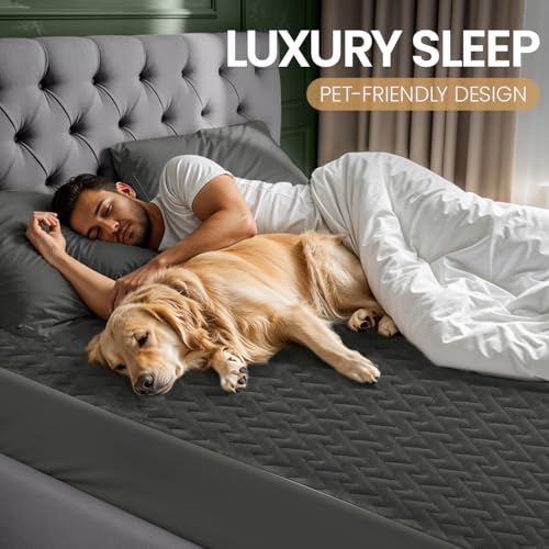 Utopia Bedding Waterproof Mattress Protector Full Size (Gray), Premium 3D Air Soft Fabric Mattress Cover, Fits 17 Inches Deep, Breathable, Fitted Style with Stretchable Pockets Utopia Bedding