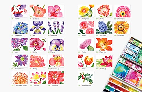 Watercolor the Easy Way Flowers: Step-by-Step Tutorials for 50 Flowers, Wreaths, and Bouquets (Watercolor the Easy Way, 2) Better Day Books