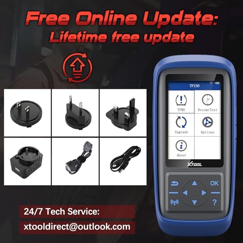XTOOL TP150 TPMS Programming Tool, Universal TPMS Tire Sensor Relearn/Reset/Activate/XTOOL TS100 Sensor Programmer, Tire Pressure Monitor System Diagnostics Tool XTOOL