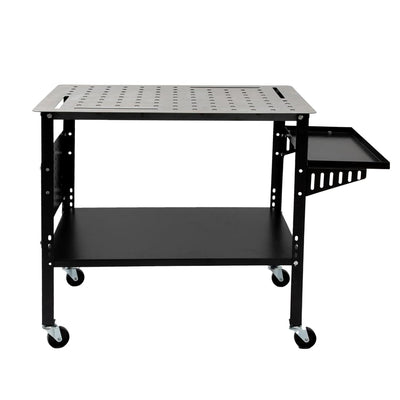 Yeeoy 36" X 24" Welding Table, 1200 lbs Load Capacity Welding Workbench Table with Wheels, Mobile Steel Welding Workstation, Welding Cart for Welding Sawing