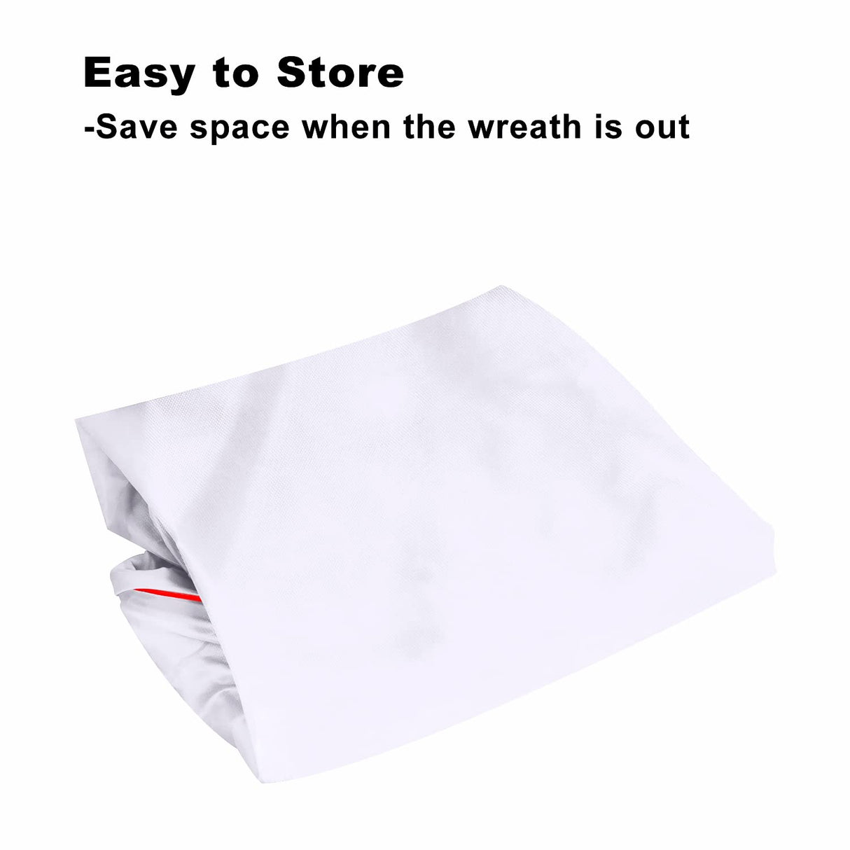 36" Christmas Wreath Storage Container Bag - Christmas Extra Large Garland Wreath Storage Container - Reinforced Wide Heavy Duty Handle & Double Sleek Zipper - Protect Your Party Decorations- White TQS