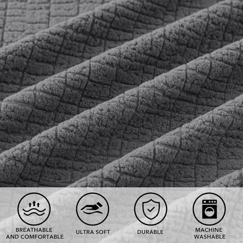 FantasDecor Full Futon Mattress Cover for Traditional Japanese Futon Mattress, Floor Mattress Cover with Zipper Sofa Bed Protector Machine Washable, Full Size, Grey FantasDecor