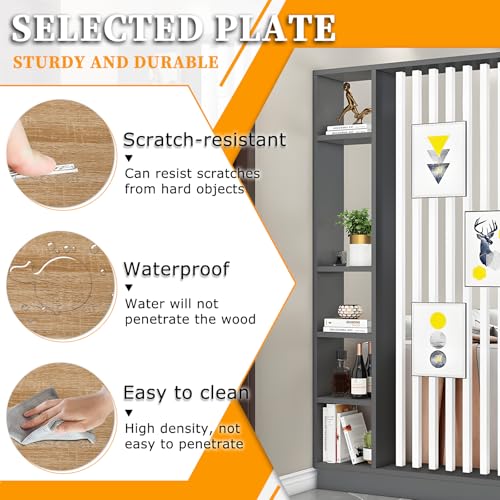 Modern Room Divider with Shelves,Wall Room Divider Screen with Storage Cabinet, Wall Divider for Room Separation, for Home Office Decorative HSHBDDM