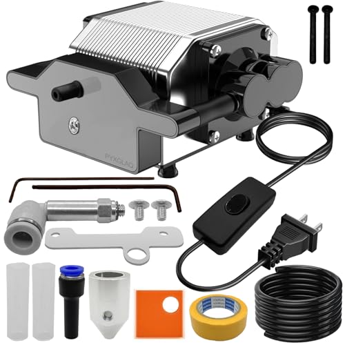 Air Assist for La-ser Cutter and Engraver, Air Assist Pump for La-ser Cutter, Stable 30L/min Airflow, for D1,D1 Pro La-ser Engraver and Other Cutter, Remove Smoke, Dust, Protect La-ser Lens. PYXGLAQ