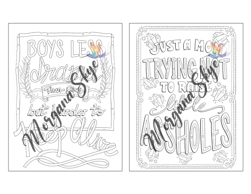 Swear Word Coloring Book for Moms: Motivational Quotes and Doodle Therapy for Stressed Out Moms Who Deserve a Break (and a Glass of Wine!) WoodArtSupply