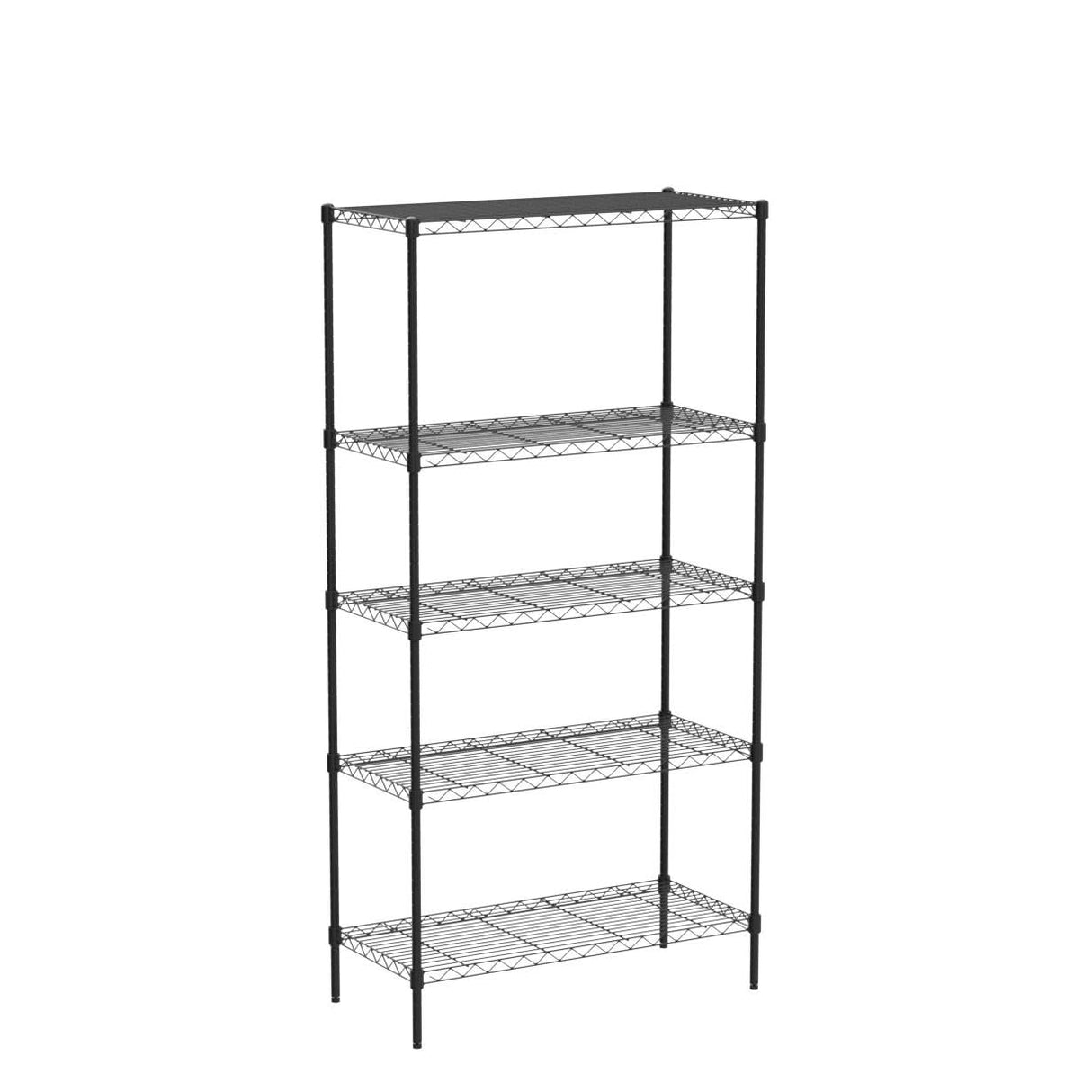 EFINE 5-Shelf Shelving Unit with Shelf Liners Set of 5, Adjustable, Steel Wire Shelves, 150lbs Loading Capacity Per Shelf and Storage for Kitchen and Garage (30W x 14D x 60H) Black Catalina Creations